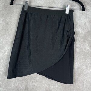 The Kooples Black Alligator Print Faux Wrap Mini Skirt Women's Size 34 XS